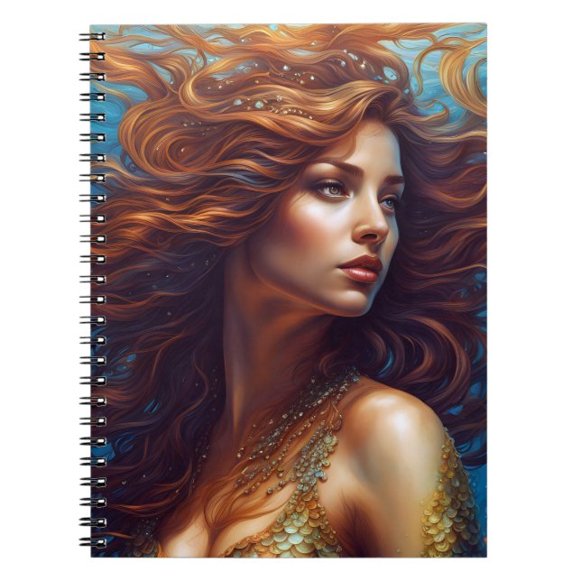 Cuaderno Ethereal Arte de Sirenas Imprimir Fantasía Mar Sub (Frente)