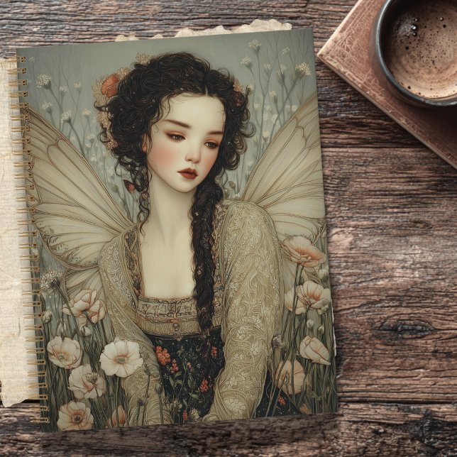 Cuaderno Ethereal Fairy With Wings in flower Garden Art  (Subido por el creador)
