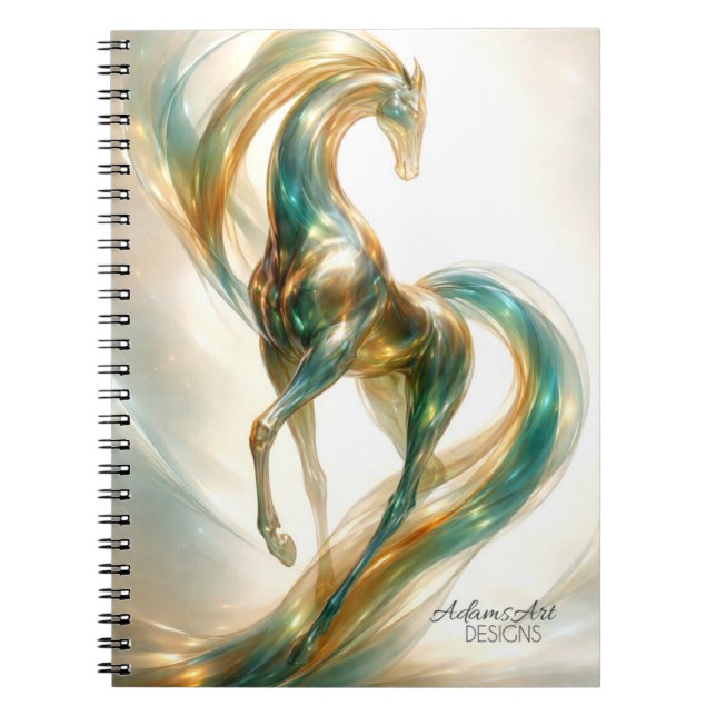 Cuaderno Ethereal Glass Horse Flow – Fantasy Abstract (Frente)