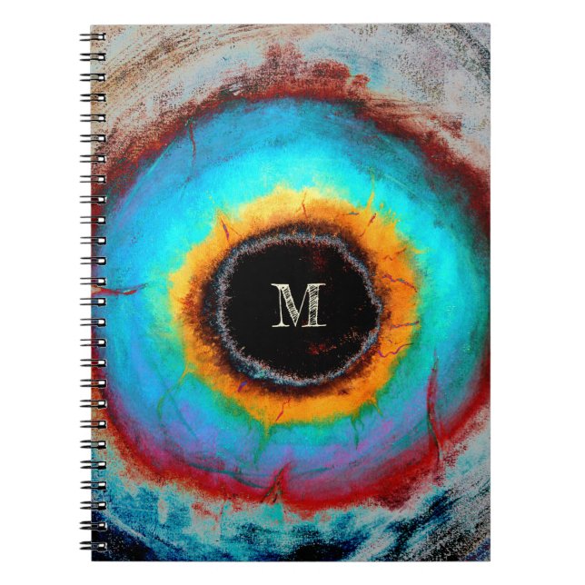 Cuaderno Ethereal Ojo Cósmico Monograma vibrante Resumen Ar (Frente)