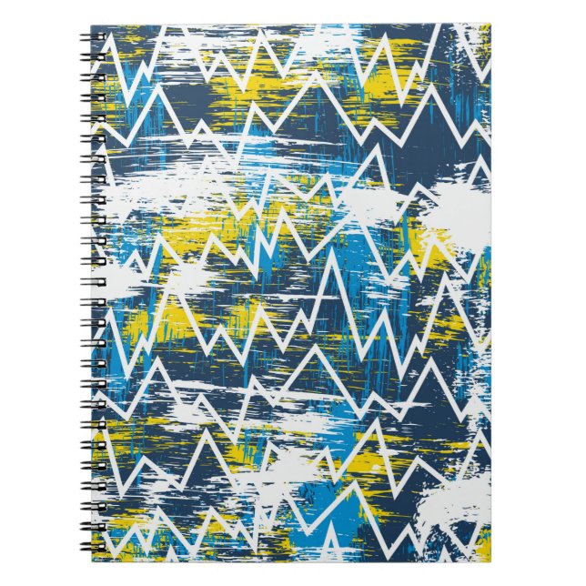 Cuaderno Ethnic boho seamless pattern. Zigzag pattern. Scri (Frente)
