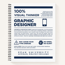 Cuaderno Etiqueta de cuidado de diseño gráfico de Kean MGC