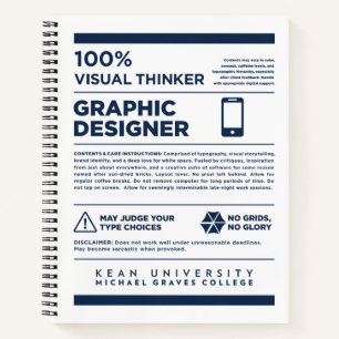 Cuaderno Etiqueta de cuidado de diseño gráfico de Kean MGC