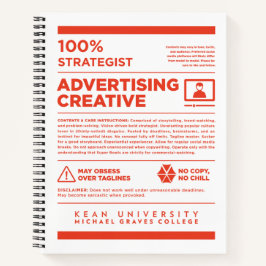 Cuaderno Etiqueta de cuidado de publicidad de Kean MGC