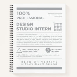 Cuaderno Etiqueta de cuidado del estudio de diseño de Kean