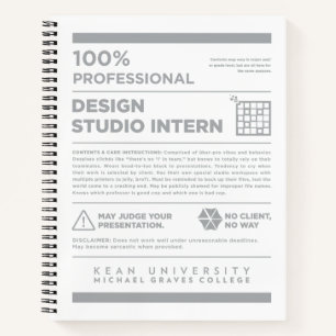 Cuaderno Etiqueta de cuidado del estudio de diseño de Kean