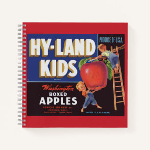 Cuaderno Etiqueta de impresión de manzanas de Washington de