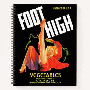 Cuaderno Etiqueta de la caja de verduras de los años 1940 F