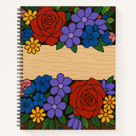 Cuaderno Etiqueta de nombre de flor