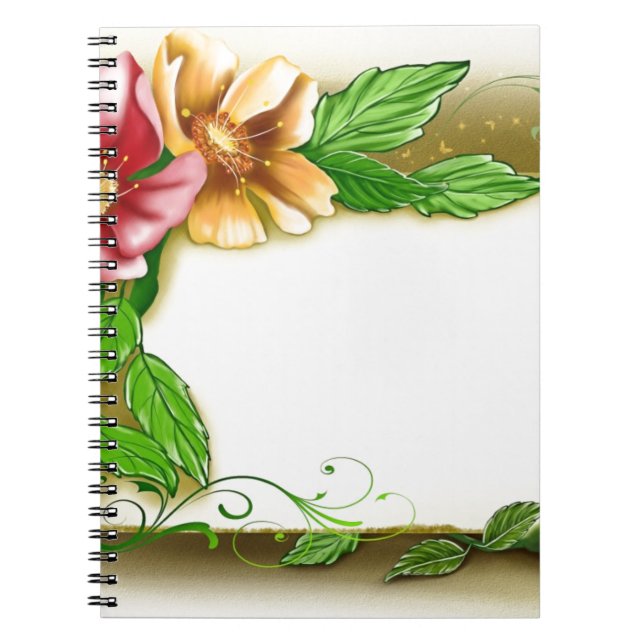 Cuaderno Etiqueta de nombre de flores (Frente)
