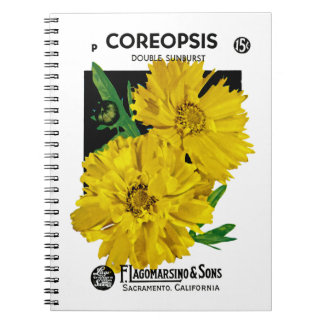 Cuaderno Etiqueta de paquete de semilla de Coreopsis