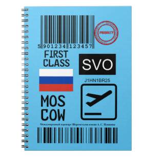 Cuaderno Etiqueta de viaje del aeropuerto de Moscú