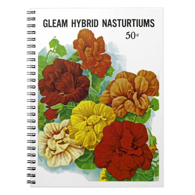 Cuaderno Etiqueta del paquete de semillas de Nasturtiums (Frente)