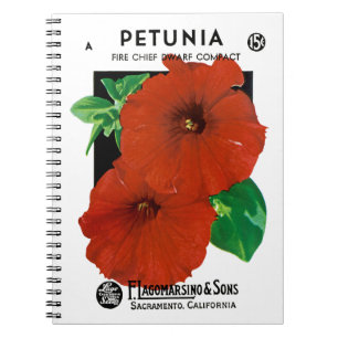 Cuaderno Etiqueta del paquete de semillas de Petunia