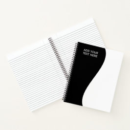 Cuaderno Etiqueta plana borde - Ola negro 1