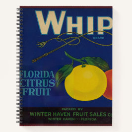 Cuaderno Etiqueta Vintage de cítricos de color blanco