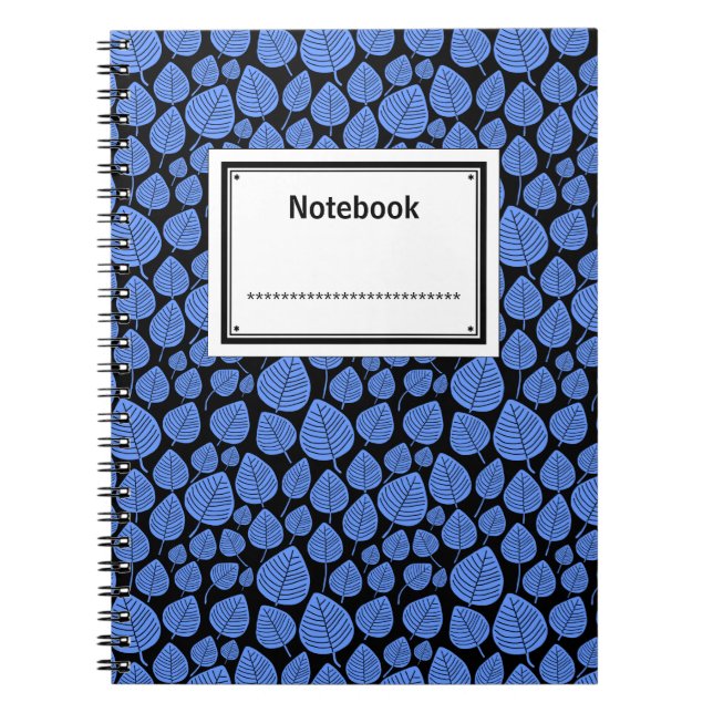 Cuaderno Etiquetado - Azul bebé en negro (Frente)