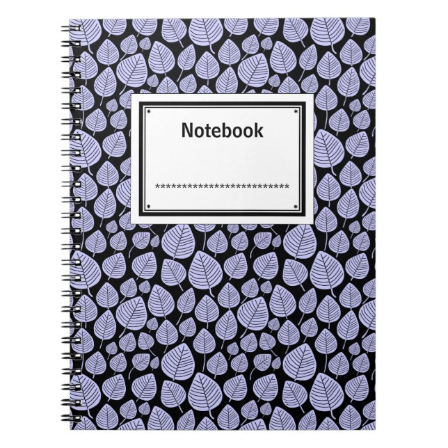 Cuaderno Etiquetado - Azul polvo sobre negro (Frente)