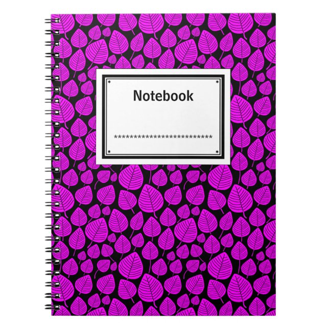 Cuaderno Etiquetado - Magenta en negro (Frente)
