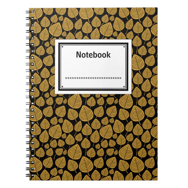 Cuaderno Etiquetado - Marrón de oro en negro (Frente)