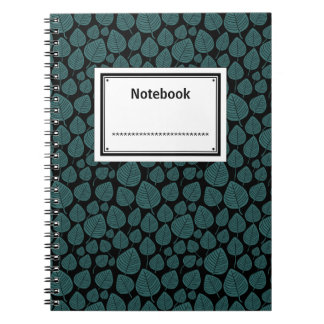 Cuaderno Etiquetado - Moss Green sobre negro
