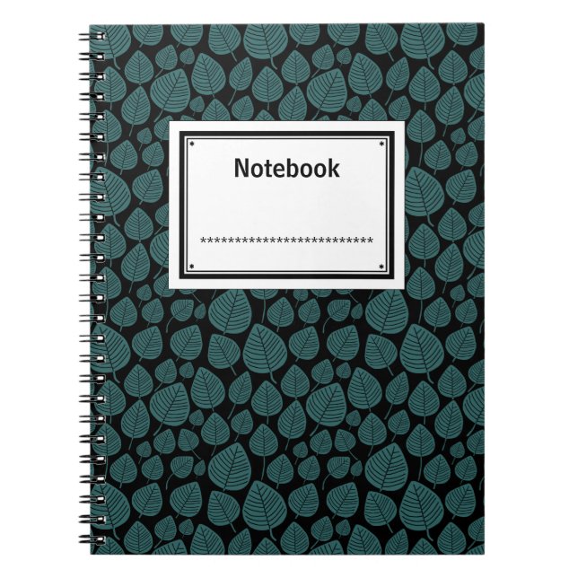 Cuaderno Etiquetado - Moss Green sobre negro (Frente)