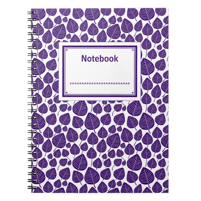 Cuaderno Etiquetado - Profundo morado en blanco (Frente)