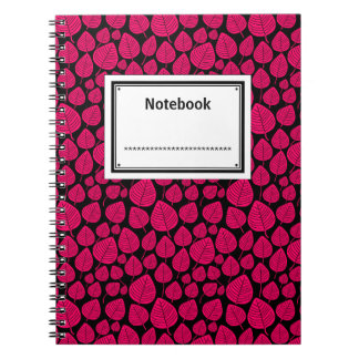 Cuaderno Etiquetado - rojo neón sobre negro
