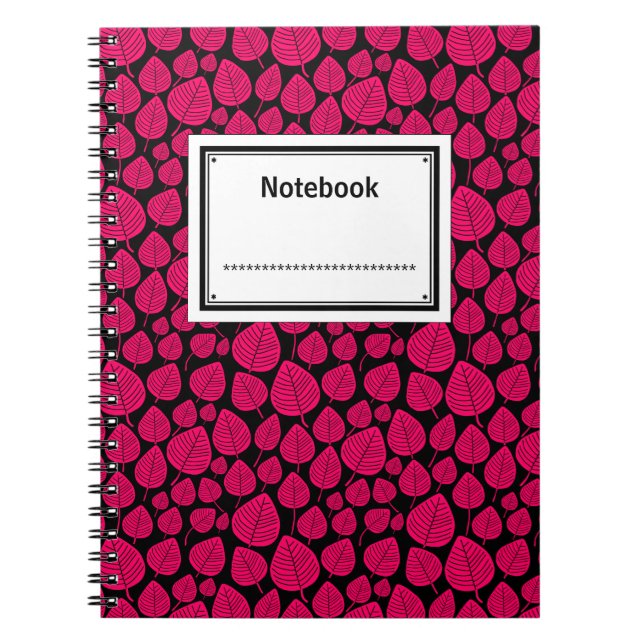 Cuaderno Etiquetado - rojo neón sobre negro (Frente)