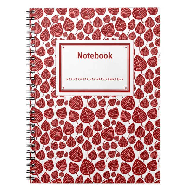 Cuaderno Etiquetado - Rojo rubí sobre blanco (Frente)