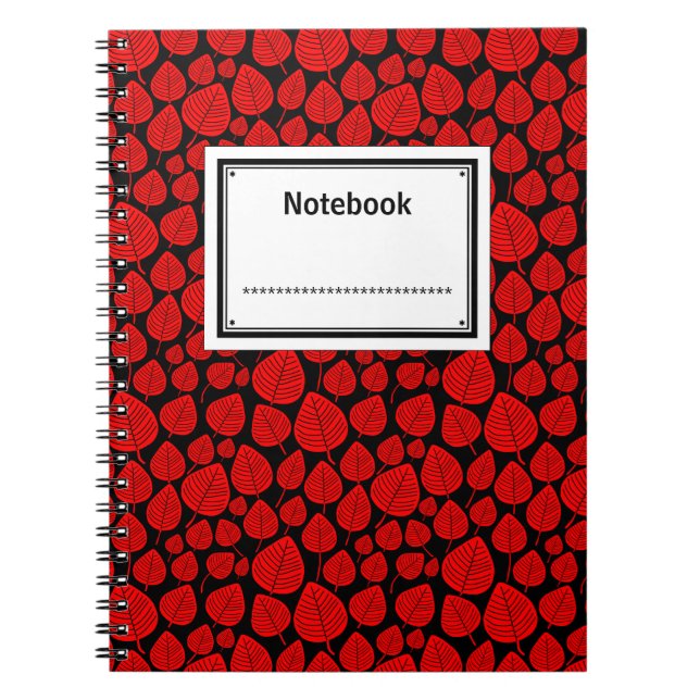 Cuaderno Etiquetado - Rojo sobre negro (Frente)