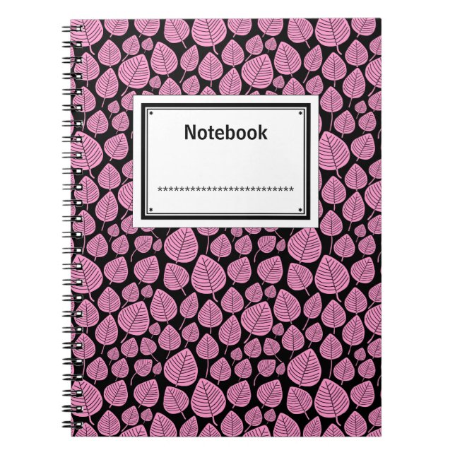 Cuaderno Etiquetado - Rosa en negro (Frente)
