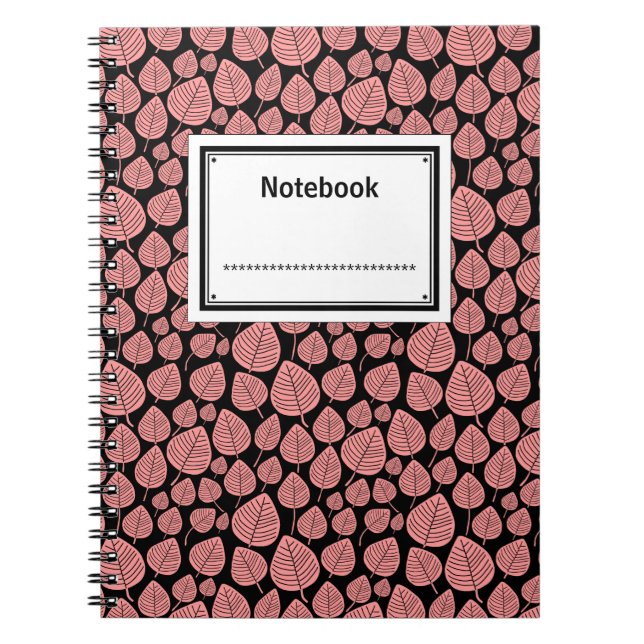 Cuaderno Etiquetado - Rosa suave en negro (Frente)