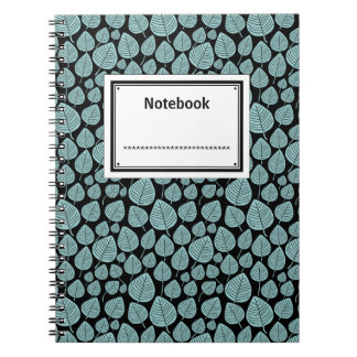 Cuaderno Etiquetado - Verde azul claro sobre negro