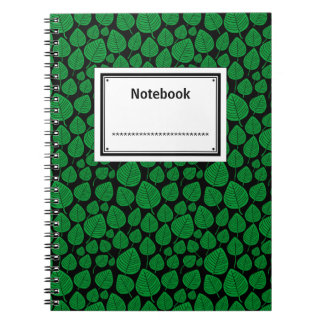 Cuaderno Etiquetado - Verde de hierba sobre negro