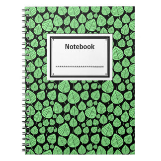 Cuaderno Etiquetado - Verde de menta sobre negro