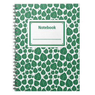 Cuaderno Etiquetado - Verde del bosque sobre blanco