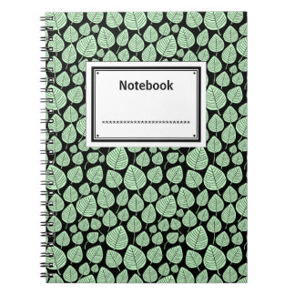 Cuaderno Etiquetado - Verde fantasma sobre negro