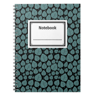 Cuaderno Etiquetado - Verde oceánico sobre negro