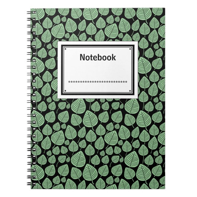 Cuaderno Etiquetado - Verde oscuro sobre negro (Frente)