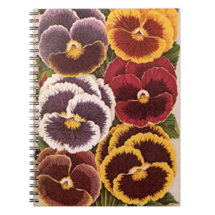 Cuaderno Etiquetas de paquetes de semillas antiguas, flores