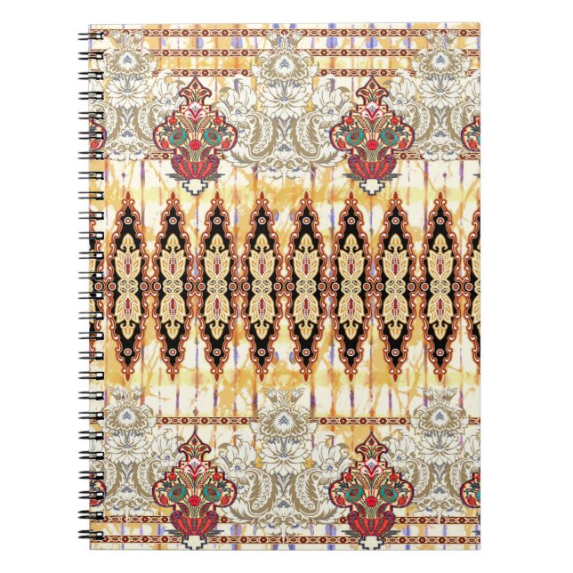 Cuaderno Étnica de Mughal: patrón digital floral (Frente)