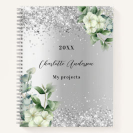 Cuaderno Eucalipto blanco plateado