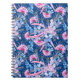 Cuaderno Eucalipto Grevillea Azul y Rosa