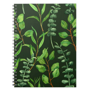 Cuaderno Eucalipto sobre verde oscuro