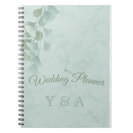 Cuaderno Eucalipto Verde Foliage Boda de mármol moderno