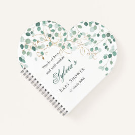 Cuaderno Eucalyptus Foliage Gold deja Baby Shower Noteboo