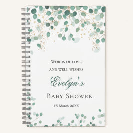 Cuaderno Eucalyptus Foliage Gold deja Baby Shower Noteboo
