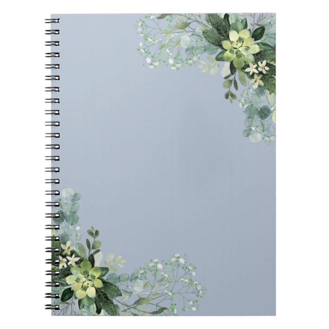 Cuaderno Eucalyptus Greenery Boda Foliage Babys Breath (Frente)