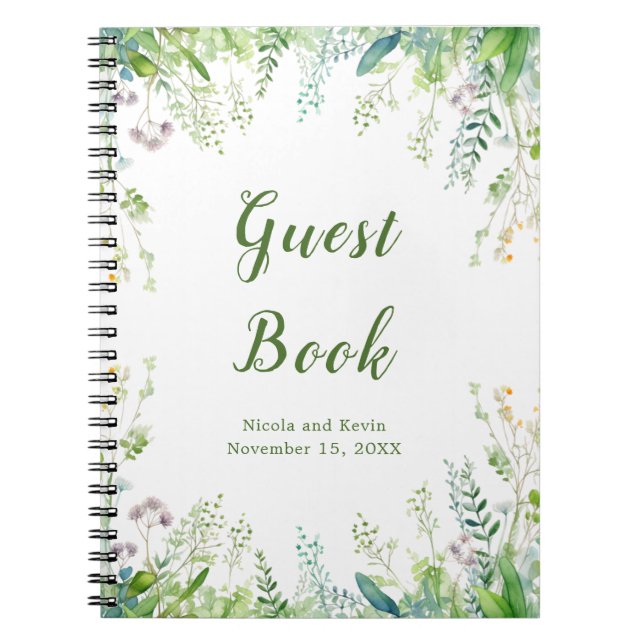 Cuaderno Eucalyptus Greenery deja un libro de Bodas (Frente)